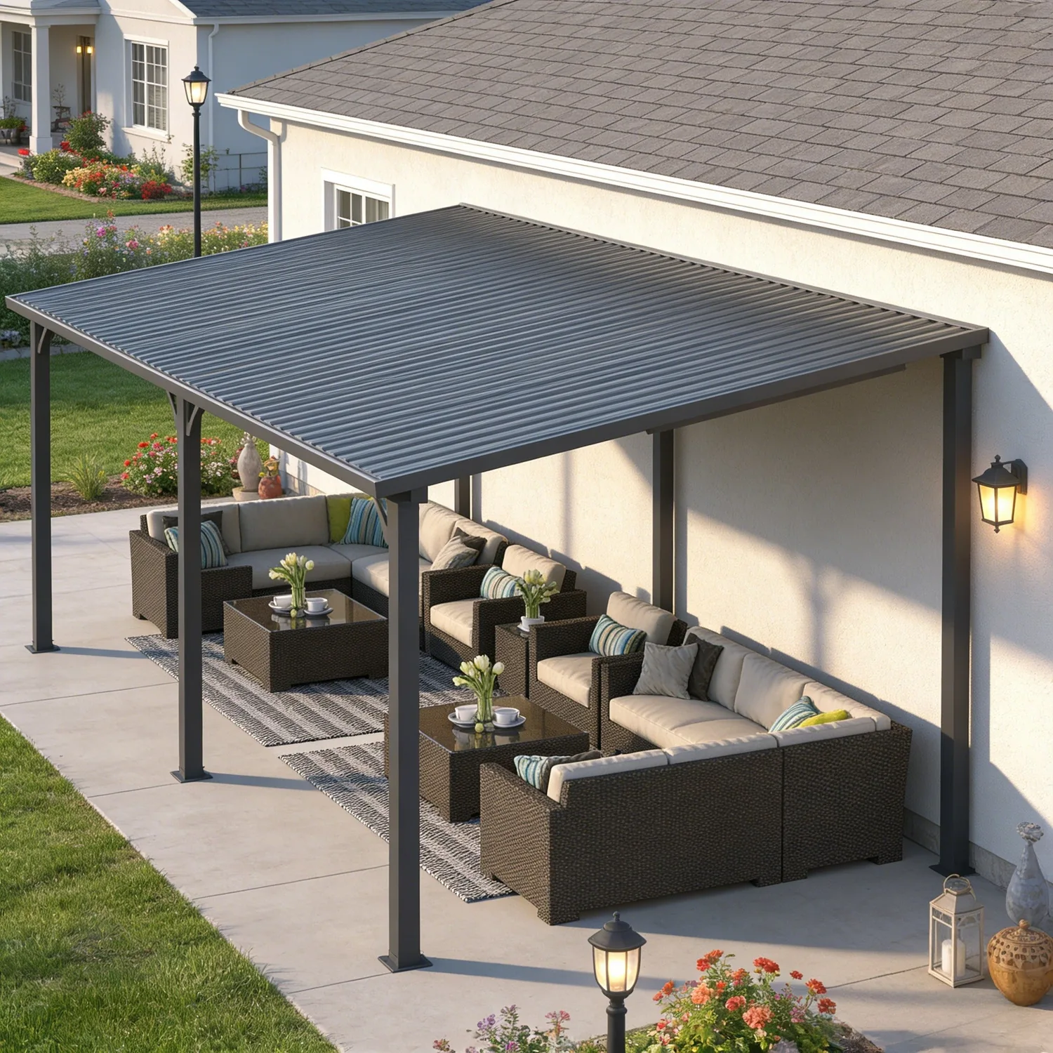 Transform Your Patio: 20x12 Wall-Mounted Hardtop Gazebo - Outdoor Living Elevated — main image