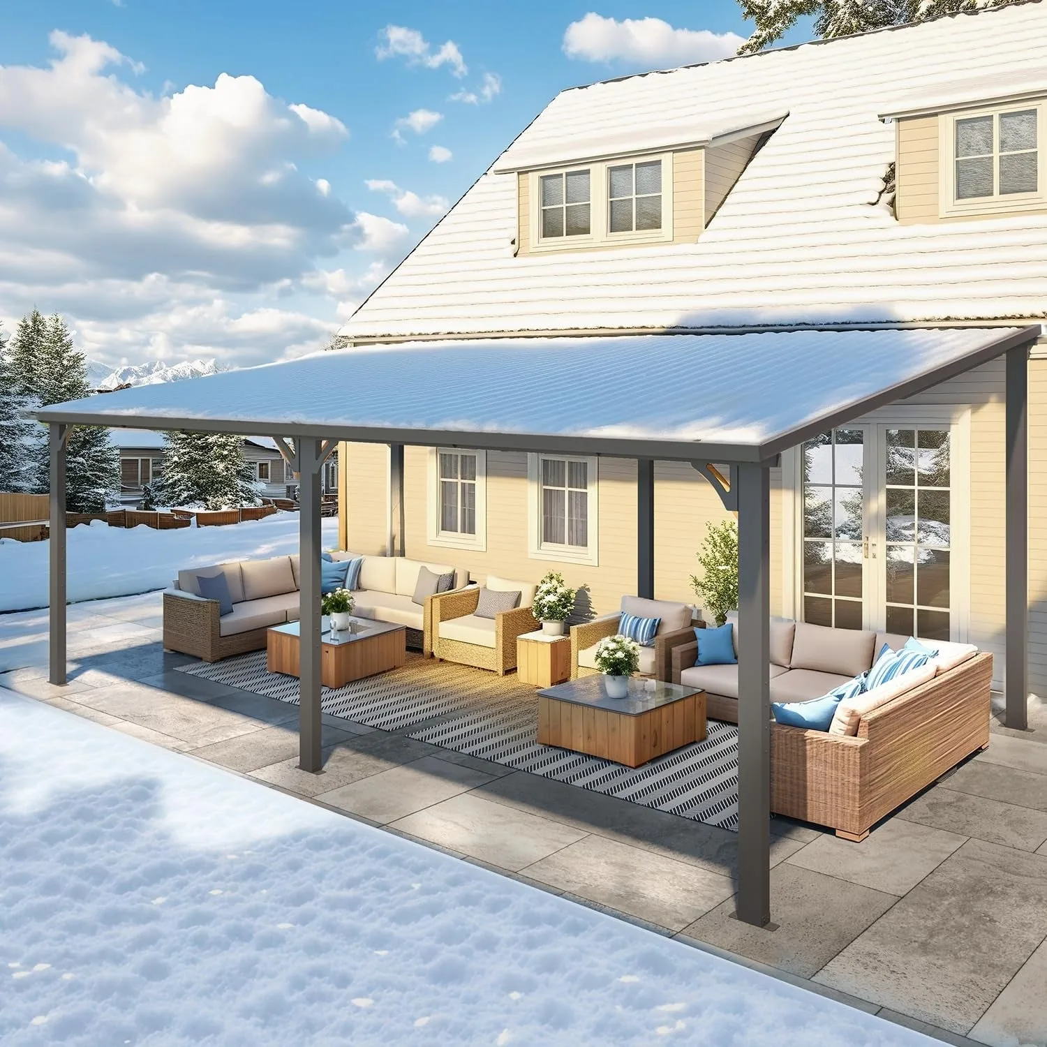 Transform Your Patio: 20x12 Wall-Mounted Hardtop Gazebo - Outdoor Living Elevated — view 7