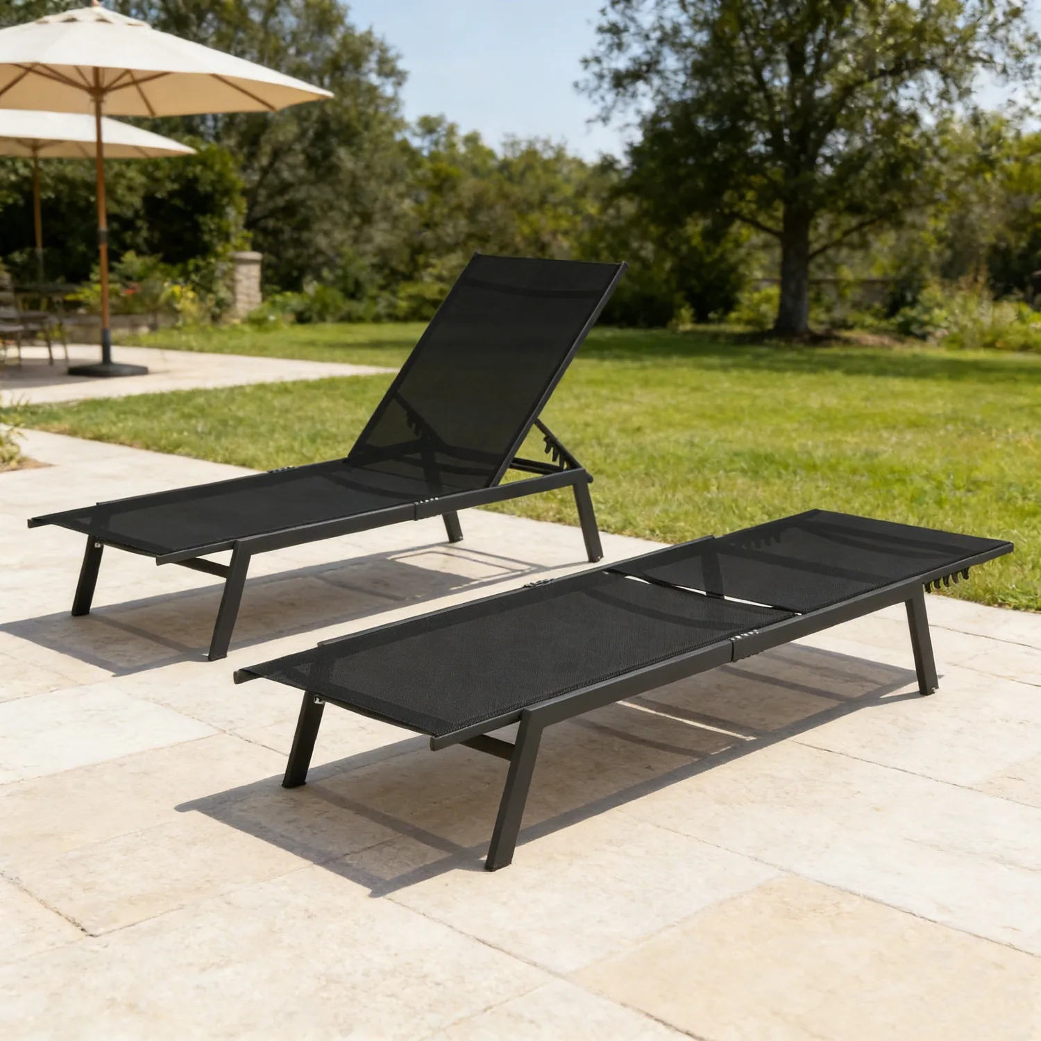 Transform Your Pool Into a Luxury Oasis with Curved Black Lounge Chairs