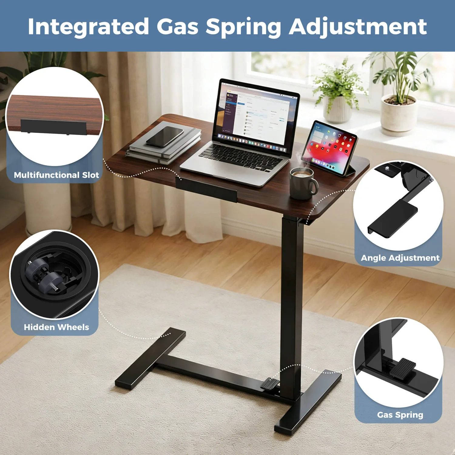 Transform Your Space: Adjustable Standing Desk with Tilting Top - Work Anywhere with Style — view 4