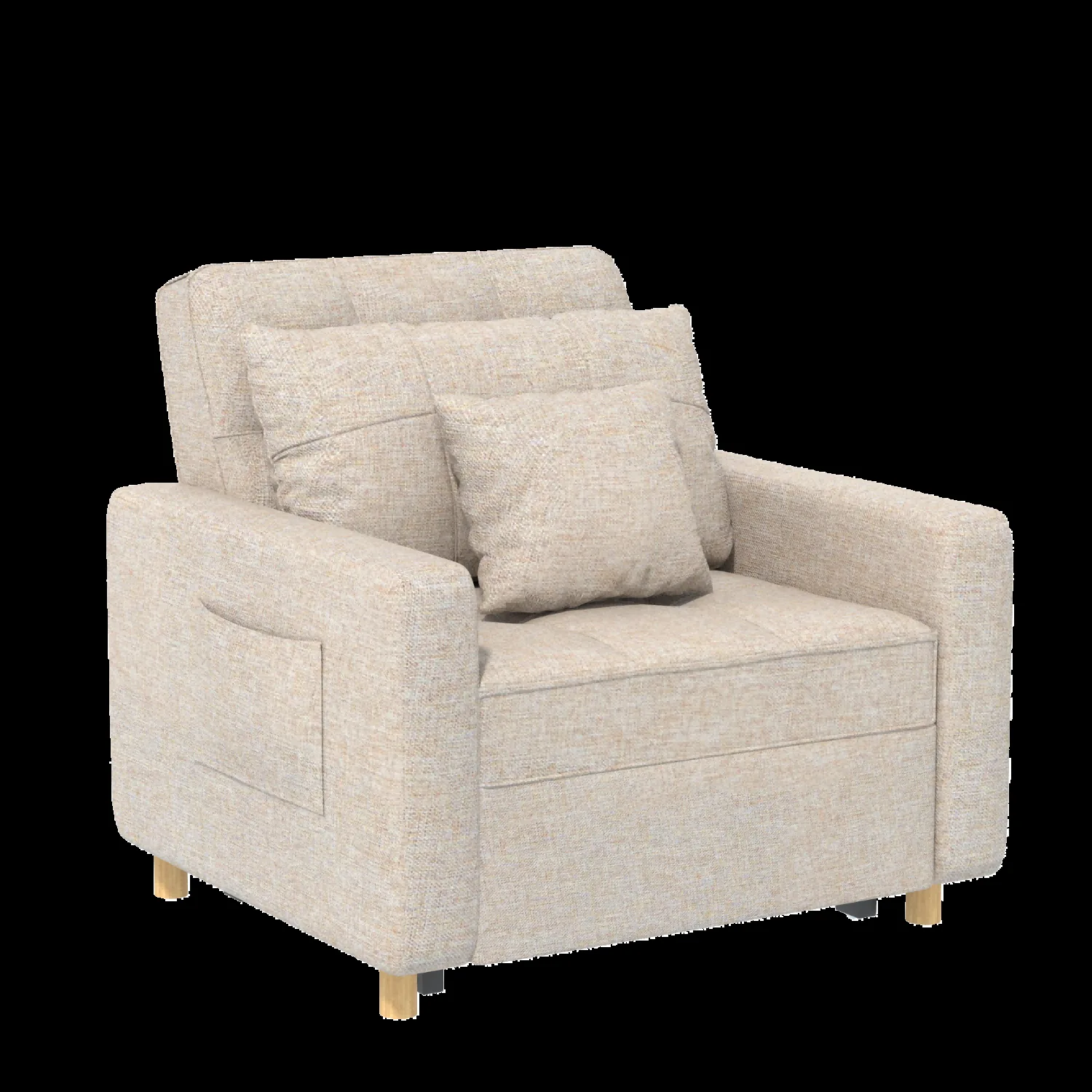 Transform Your Space: Beige Convertible Chair Bed for Modern Living — view 3