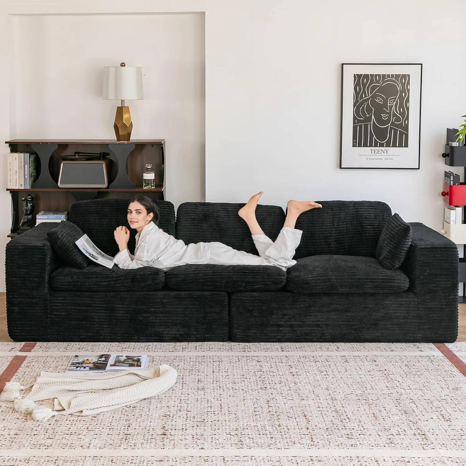 YODOLLA 110" Oversized Cloud Boneless Couch — view 3