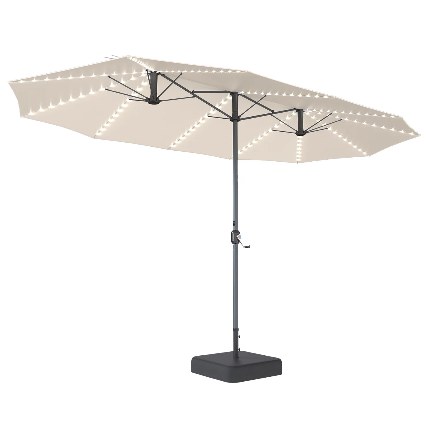 YODOLLA · YODOLLA 15ft Double-Sided Patio Umbrella Outdoor Rectangle Umbrella with Base, Tan