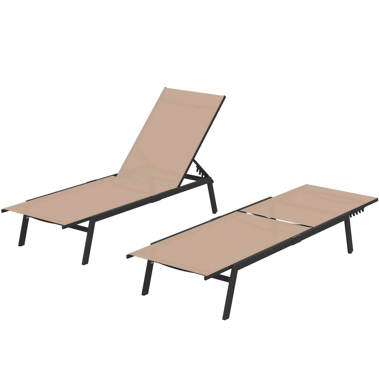 YODOLLA · YODOLLA 2 PCS Curved Pool Lounge Chairs, Beige