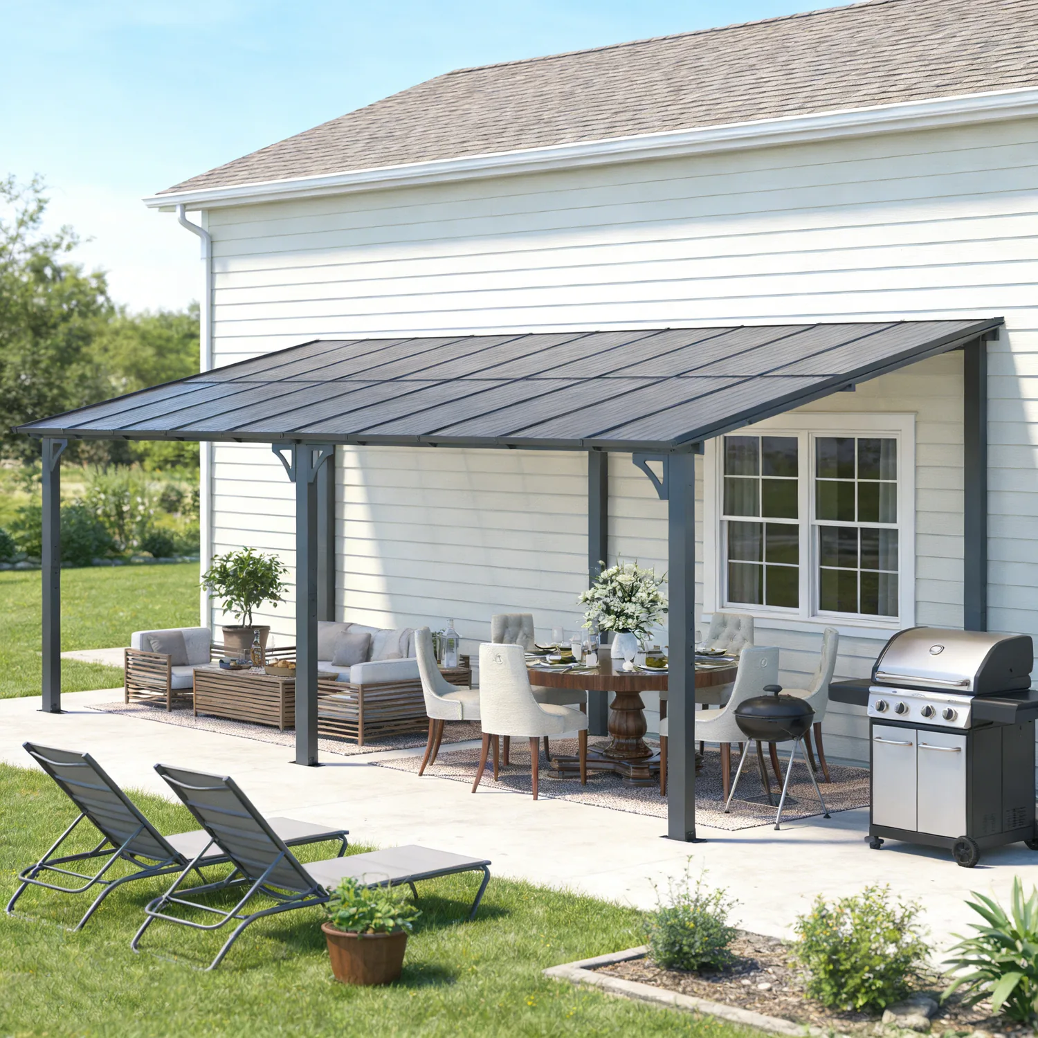 YODOLLA 20' x 8' Gazebo Outdoor Pergola, Dark Grey — main image
