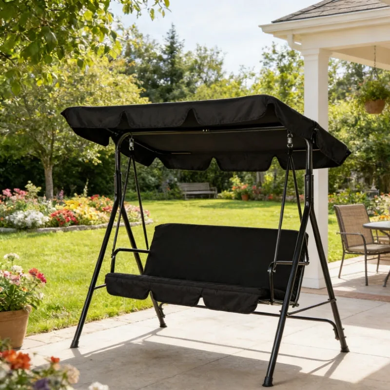 YODOLLA 3-Seat Outdoor Patio Swing with Canopy - Transform Your Backyard Oasis — main image