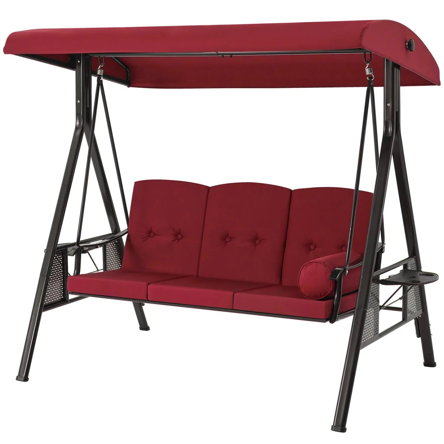 YODOLLA · YODOLLA 3-Seat Patio Porch Swing Chair, Red