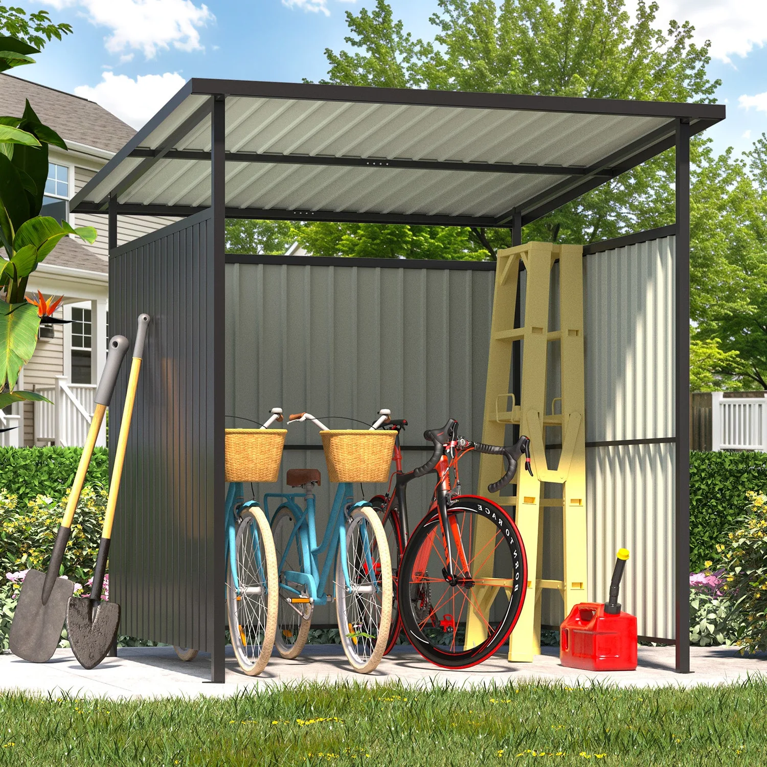 YODOLLA 6' x 6' Gazebo Outdoor Pergola for Patio, Small Lean to Hardtop Grill Gazebo — view 6