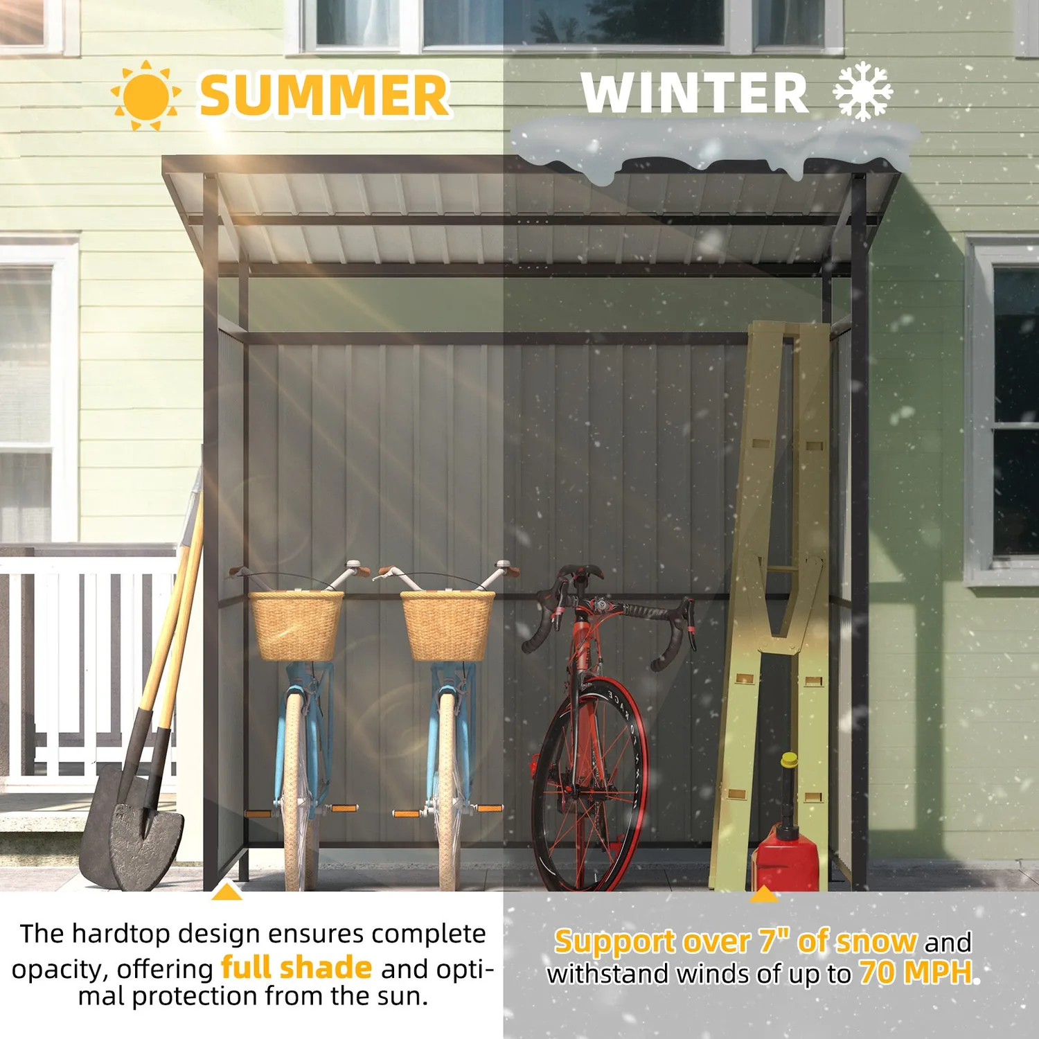 YODOLLA 6' x 6' Gazebo Outdoor Pergola for Patio, Small Lean to Hardtop Grill Gazebo — view 8