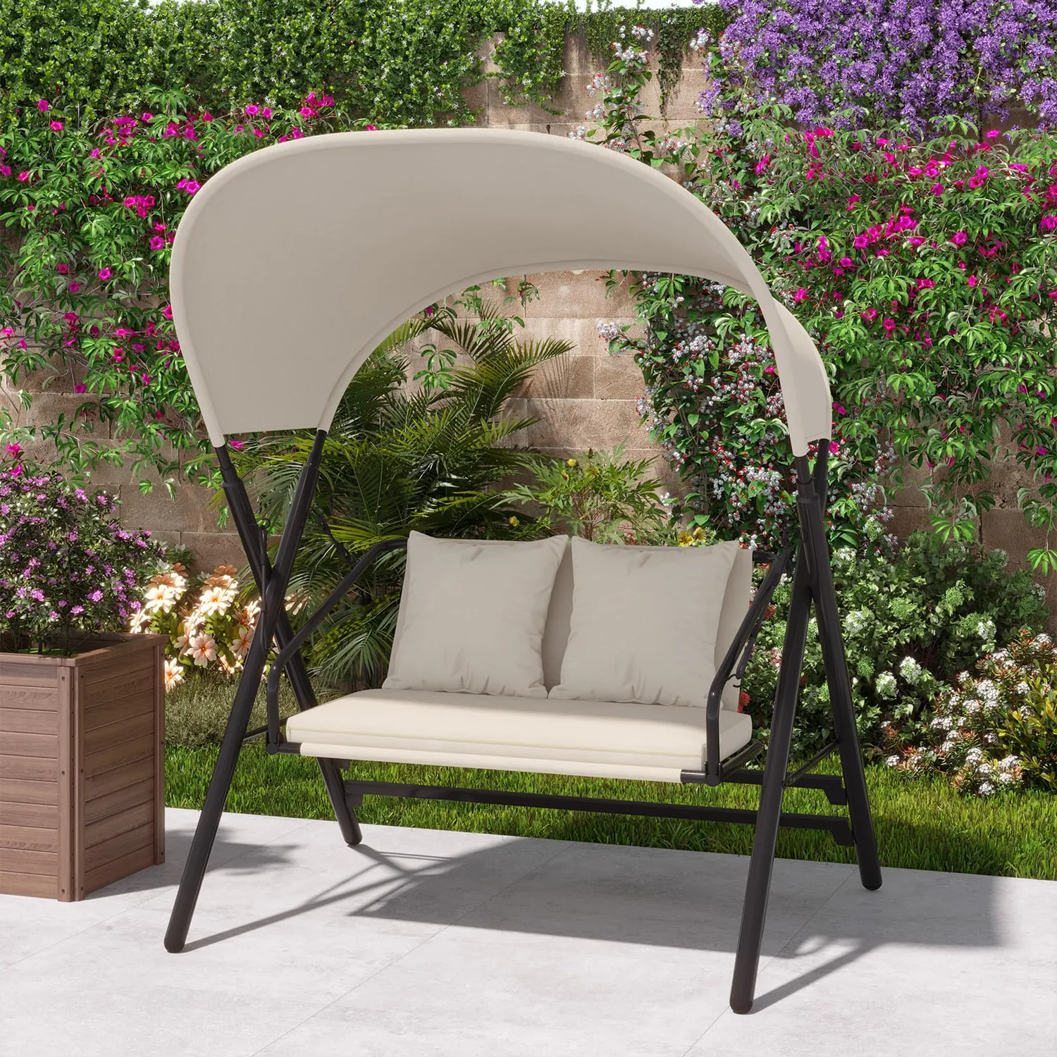YODOLLA 600LBS Outdoor Porch Swing - 2 Seat Patio Paradise for Your Backyard — view 9