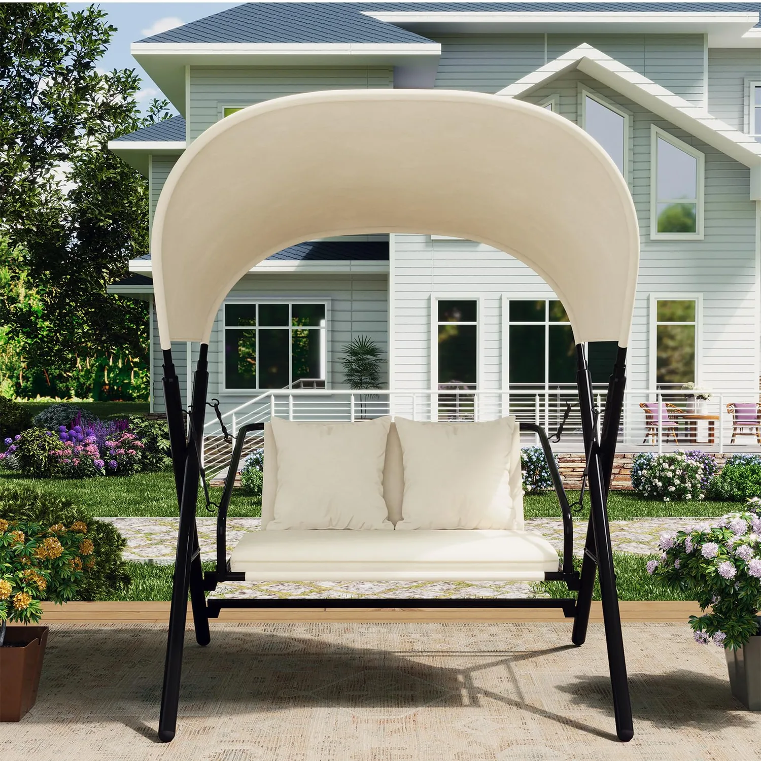 YODOLLA 600LBS Outdoor Porch Swing - 2 Seat Patio Paradise for Your Backyard — view 10