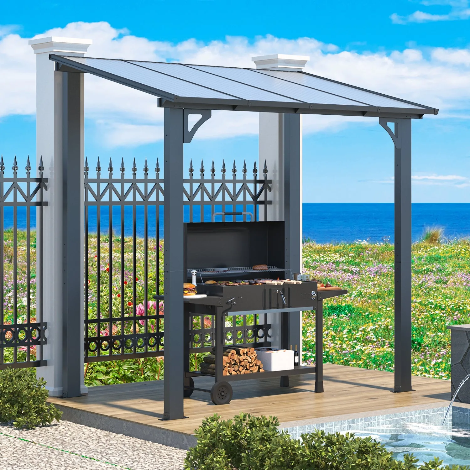 YODOLLA 8' x 5' Gazebo Outdoor Pergola — view 4