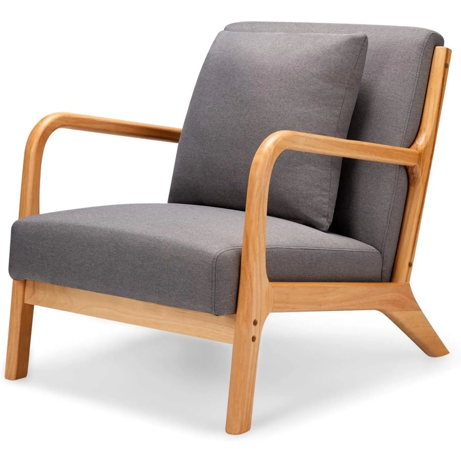 YODOLLA · YODOLLA Gray Linen Accent Chair - Modern Reading Armchair for Living Room & Bedroom