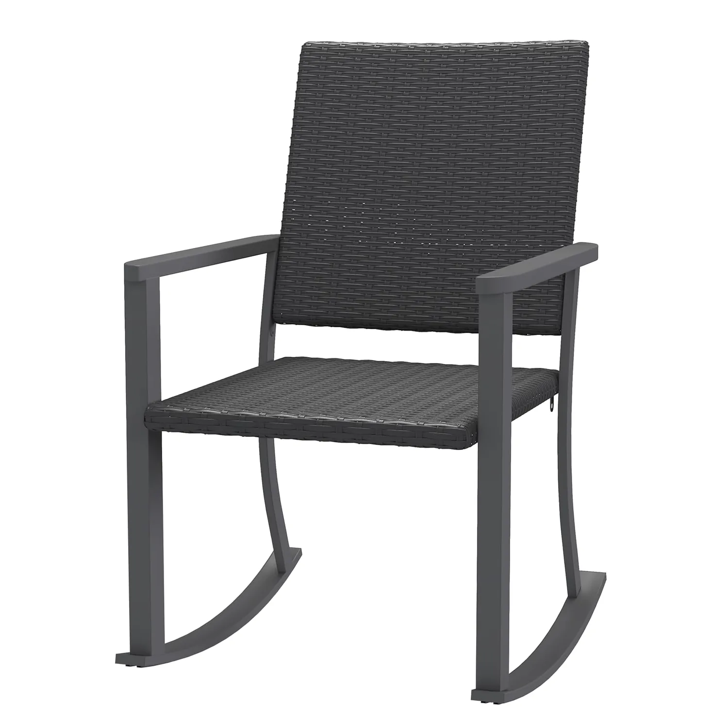YODOLLA · YODOLLA Outdoor Rattan Patio Chairs with Armrests and Metal Frame (1pcs)