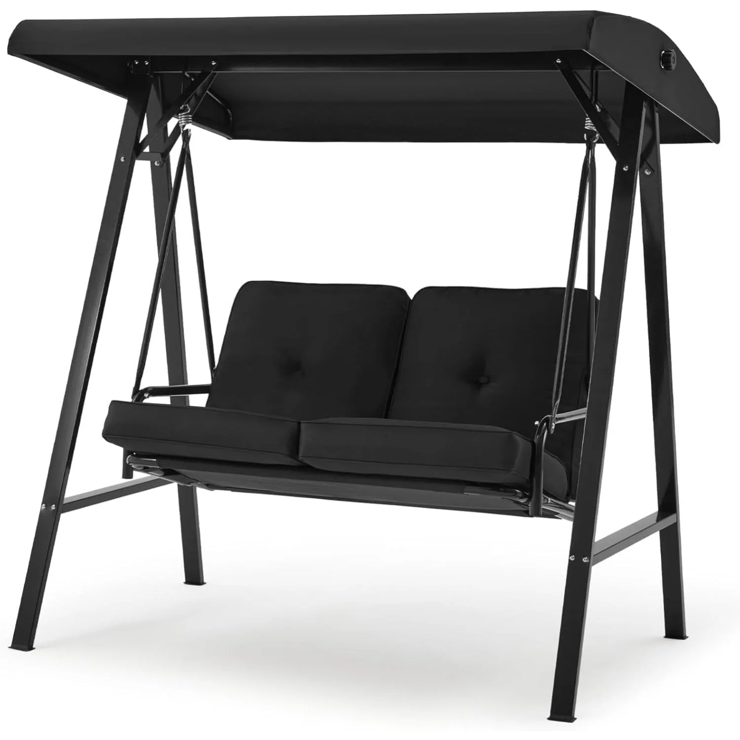 YODOLLA Patio Swing Chair 2-Seat for Adult, Black — view 2