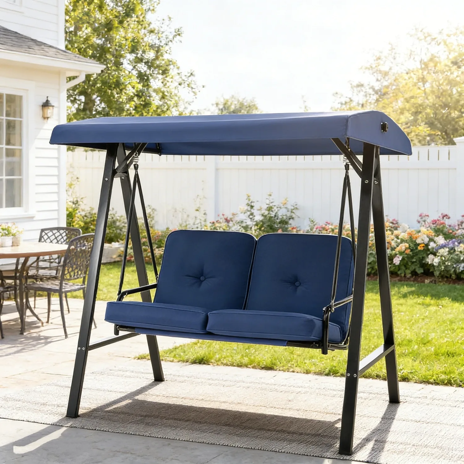 YODOLLA Patio Swing Chair 2-Seat for Adult, Blue — main image