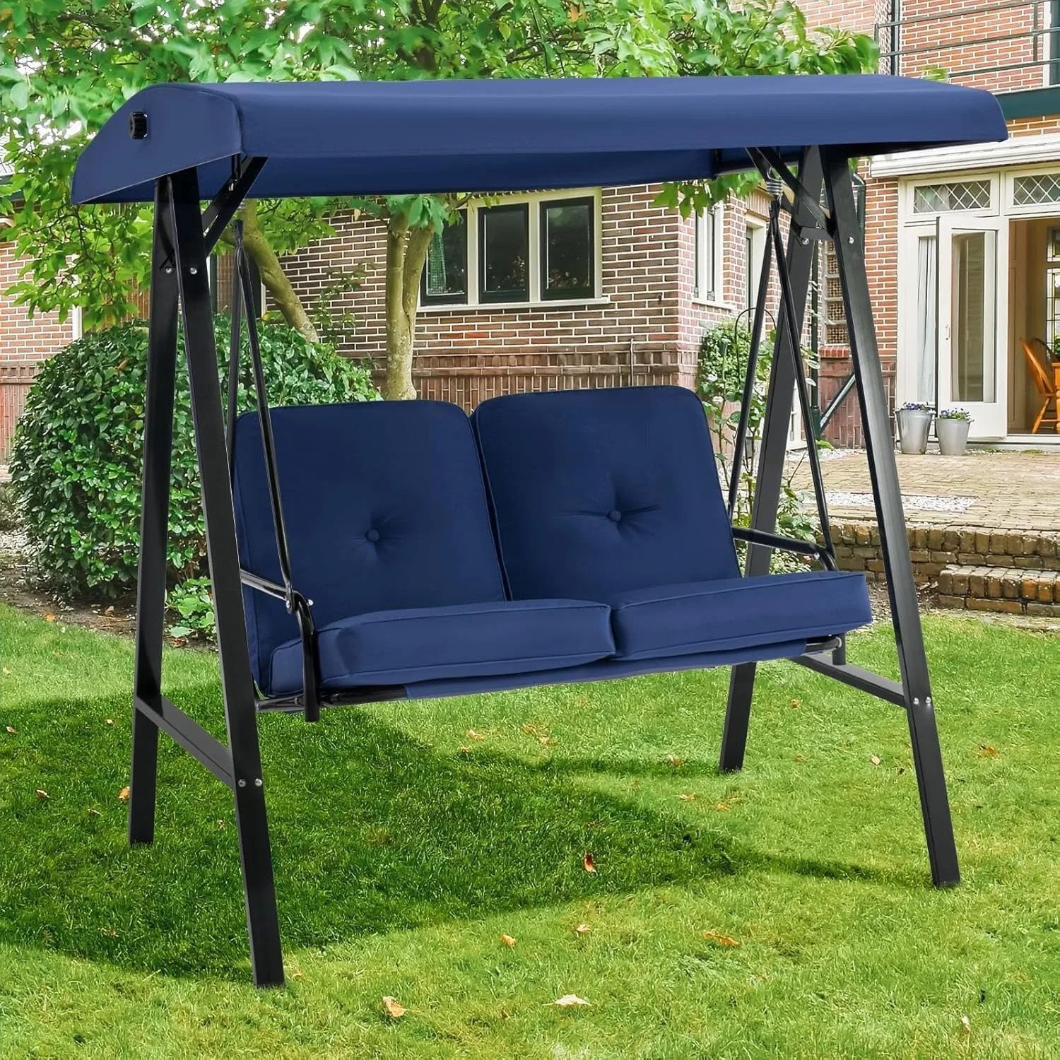 YODOLLA Patio Swing Chair 2-Seat for Adult, Blue — view 9